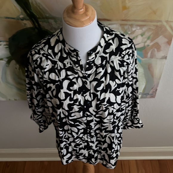 Anthropologie Danielle Kroll Blouse - XS bird print doves 100% cotton - Picture 7 of 16